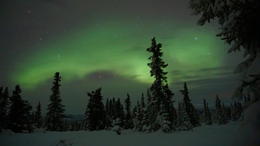 northern lights photography bright